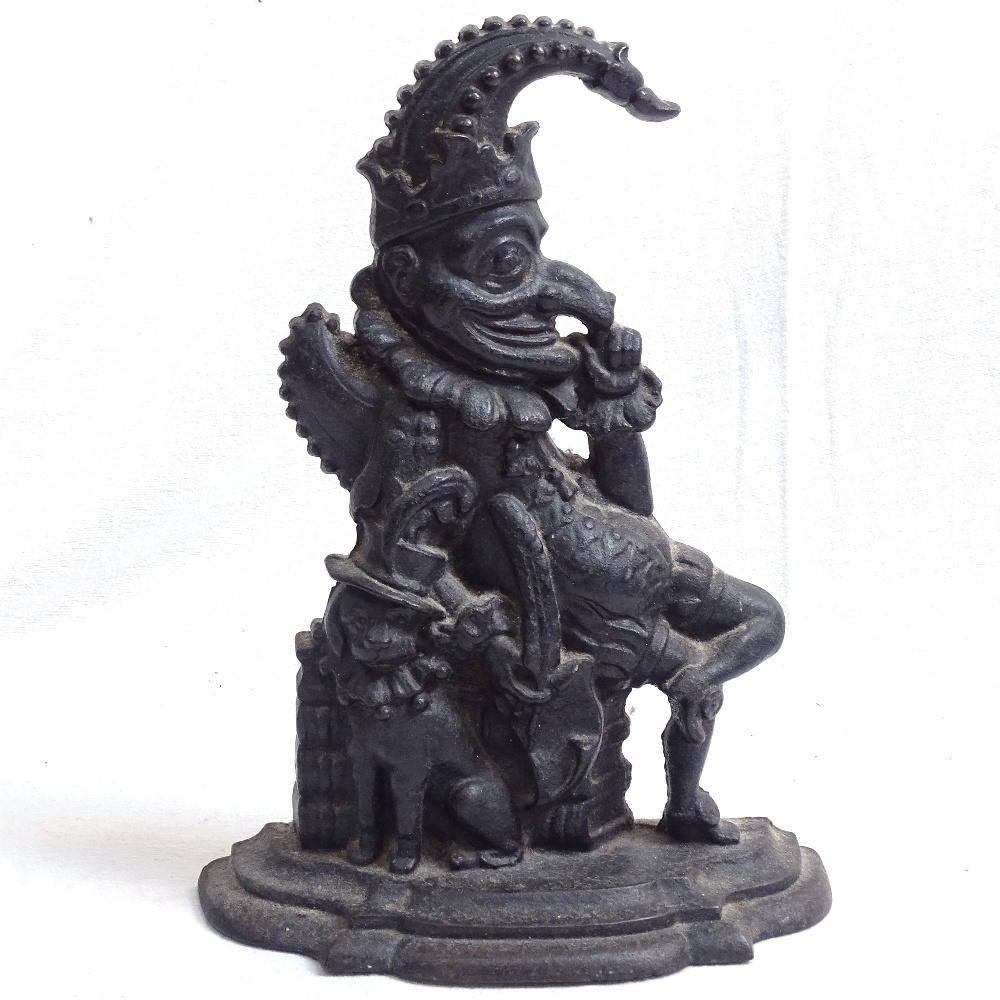 A cast-iron Mr Punch doorstop, 31.5cm