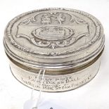 A silver presentation box, Royal Mail Steam Packet Company, RMS Asturias by Elkington & Company,