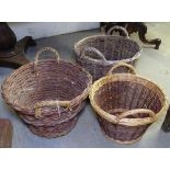 3 large wicker baskets