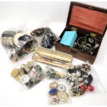 A box of miscellaneous costume jewellery