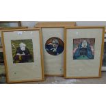 Capp, a set of 8 coloured prints, Judges, oak-framed