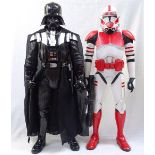 2 large scale Star Wars figures, Darth Vader and Clone Trooper, by Jakks Pacific, height 79cm (2)