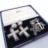 Various silver crosses, earrings, pendants etc