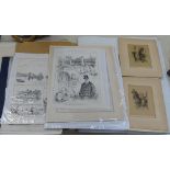 A folder of prints and engravings, various artists
