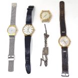 Various wristwatches, including Favre-Leuba Daymatic automatic wristwatch, working order (5)