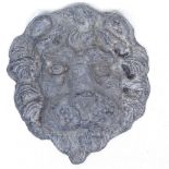 A cast-iron lion mask plaque, height 24cm