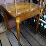 A crossbanded walnut square lamp table, and another (2)