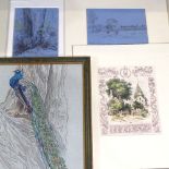 3 various watercolours, including works by J W Hamilton Marr, William Parkyn, watercolour, rocks