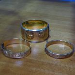 3 9ct gold metal core bangles