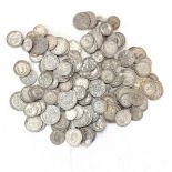 A quantity of British silver coins etc