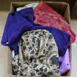 A box of Eastern and other textiles