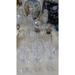 6 goblets, 6 various decanters and stoppers etc