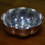 Edward VII silver bowl of lobed form, height 5cm, by Elkington & Co, Birmingham 1907, 7.7oz