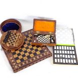 Travelling chess sets, games board etc