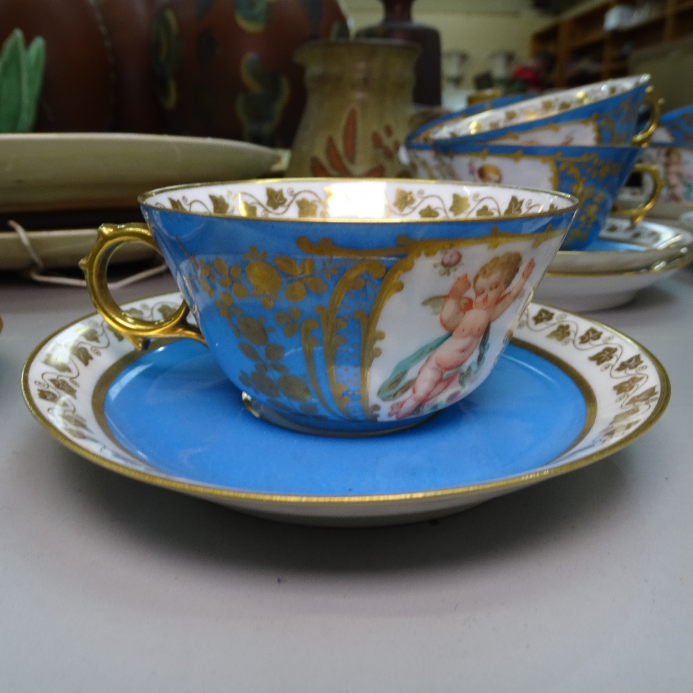 A set of 12 Sevres Chateau de Tuilleries porcelain cabinet cups and saucers - Image 4 of 6