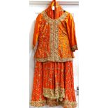 Indian gold braid embroidered dress