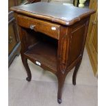 A French oak bedside cupboard with single drawer, W46cm