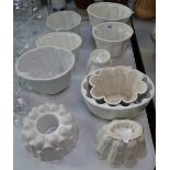 10 Vintage pottery jelly moulds