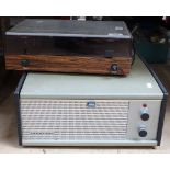 A Vintage Ferguson portable record player, and a Telefunken portable record player