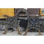 A pair of cast-iron scrolled bench ends