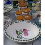 Portmeirion Botanic Gardens storage jars, tallest 21cm, serving dish and oval plates