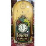 A Vintage Bagatelle game and marker, and a decorative clock with quartz movement
