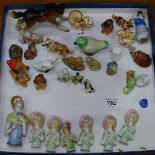 Porcelain half dolls, Wade figures etc