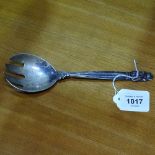 A Georg Jensen & Wendel A/S sterling silver acorn pattern serving fork