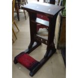 A Victorian Gothic oak prayer stand, W46cm