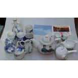 1968 Chinese revolutionary teapot, a child's tea set, Chinese blue and white vases etc