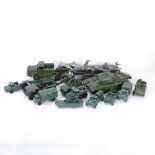 Dinky tank and transporter, military aeroplanes, and other miniature military vehicles