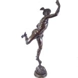A bronze figure of Mercury, 54cm