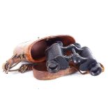 Leather-cased Carl Zeiss binoculars