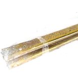 A set of 18 brass stair edge protectors, length 100cm