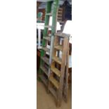 2 pairs of Vintage pine step ladders