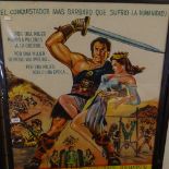 2 framed reprinted advertising poster, La Espada El Conquistado, and El Picaro Seductor, and