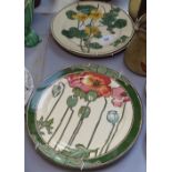 A pair of Royal Doulton Art Nouveau plates, 26cm, and another pair of Doulton plates (4)