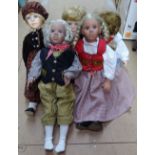 Various large dolls