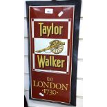 A Vintage enamelled iron sign advertising Taylor Walker of London, height 53cm