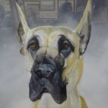 Clive Fredriksson, oil on board, study of a Great Dane, framed, W83cm