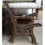 A pair of cast-iron bench ends