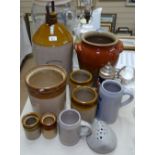 Whiteways cider flagon, stoneware jars etc