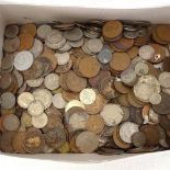 A box of British pre-decimal coinage