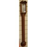 Inlaid mahogany stick barometer by Comitti Holborn, 94cm