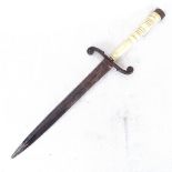 Antique ivory-handled dagger, 5cm