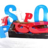 A quantity of perspex letters