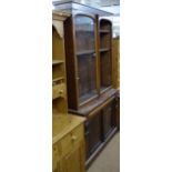 A Victorian mahogany 2-section library bookcase, W120cm, H215cm