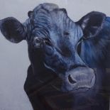 Clive Fredriksson, colour print, cow, signed in pencil, image 23" x 21", framed