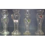 2 pairs of hand blown glass vases, height 20cm (4)