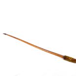 An Antique yew wood archery bow, by F H Ayres London, 26lb, length 64"